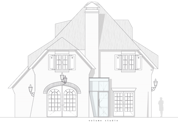 ontwerp uitbouw gevelaanzicht