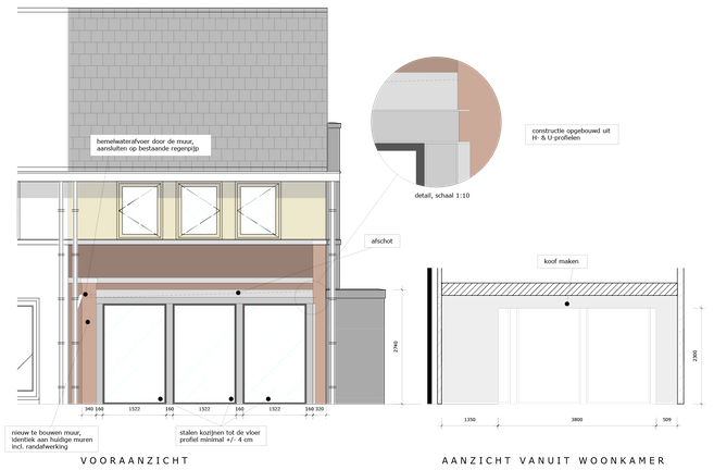 serre uitbouw ontwerp tekening