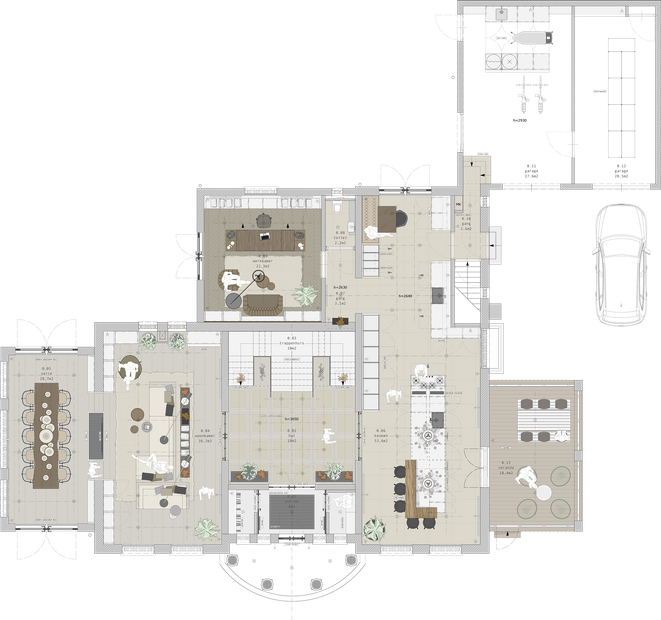 interieurontwerp plattegrond woonhuis